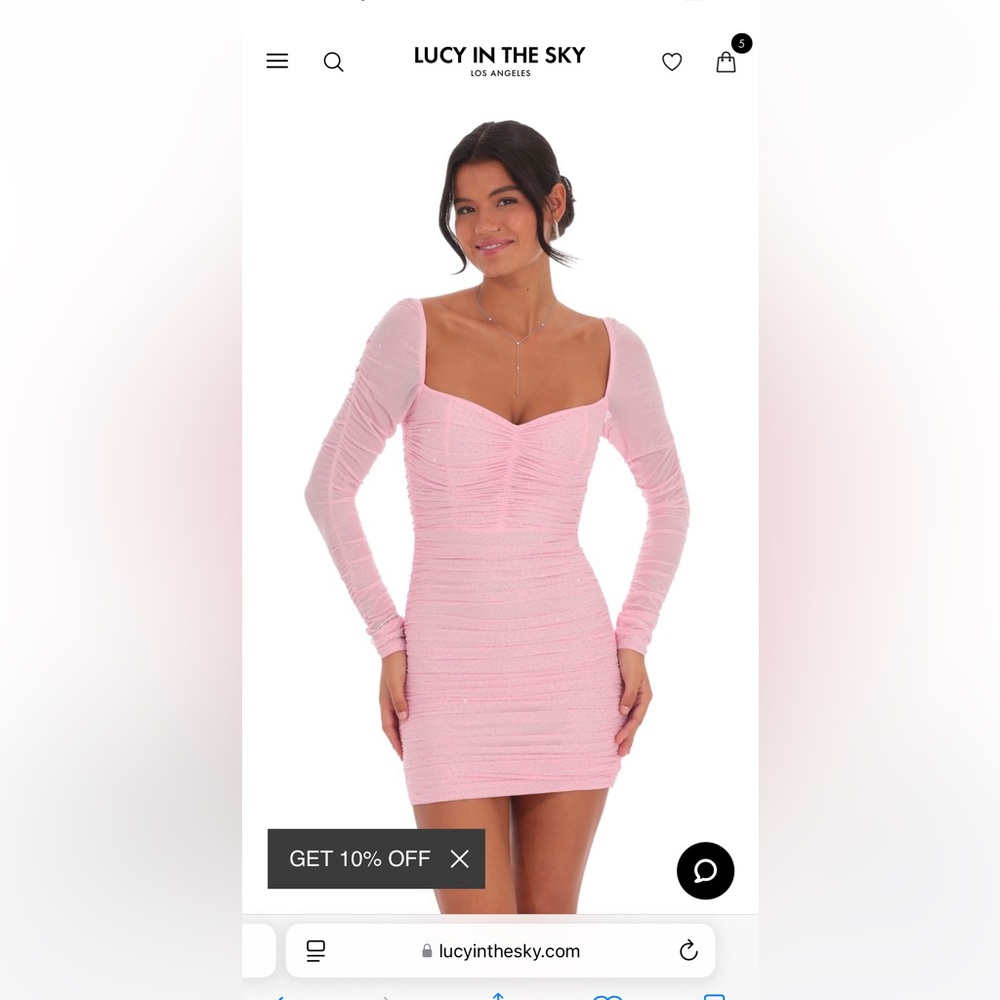 Lulu's Pink Dress Sweetheart Neckline